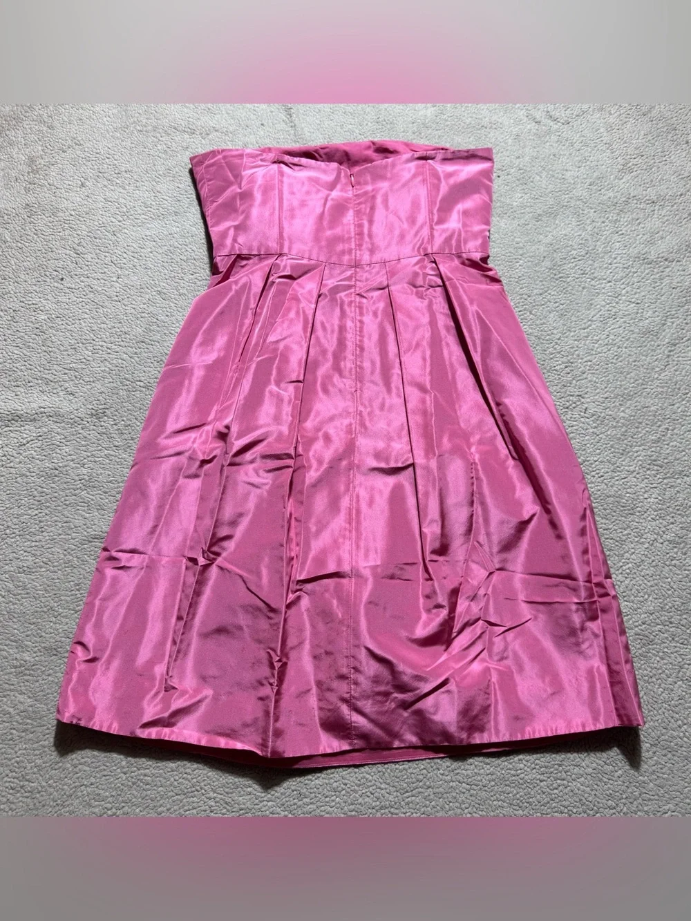 J Crew Dress‎ Womens 2P Petite Pink Mini Strapless Lined 100% Silk Back Zip